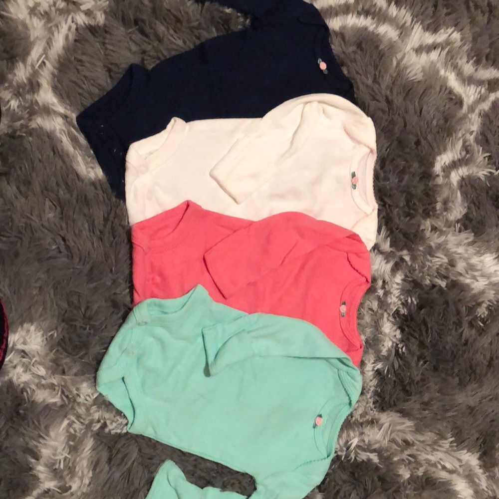 Set of 4 long sleeve girl onesies